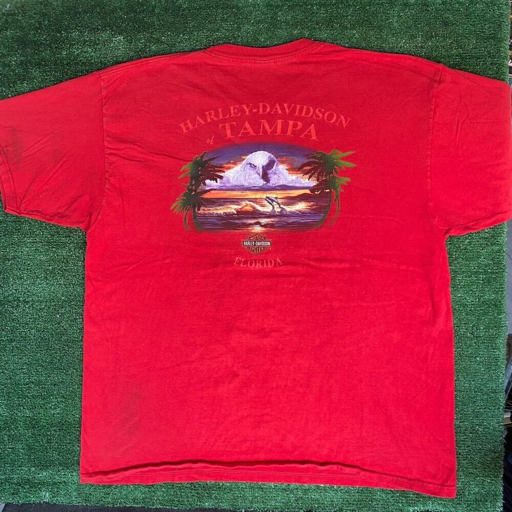 Vintage Y2K Harley Davidson Shirt Tampa Beach Logo Biker Tee
